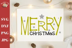 Merry Christmas with stars, Christmas pillow sign shirt SVG Product Image 1