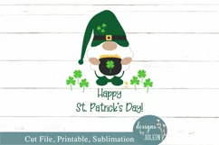 St. Patrick's Day Gnome SVG, png, eps, sublimation, print Product Image 5