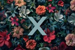 Letter X with Flowers Background Wallpaper Product Image 1