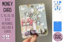 Christening Money card | Paper cutting | Money card SVG Product Image 1