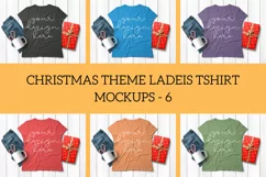 Christmas Theme Ladies/Women Wrinkled T Shirt Mock ups - 6 Product Image 1