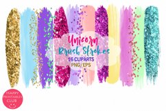 Unicorn Brush Strokes Clipart- Brush Strokes Clipart Unicorn Product Image 1