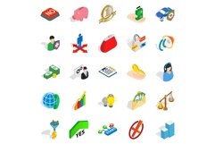 Planning icons set, isometric style Product Image 1