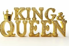 Golden Text King &amp; Queen Background Product Image 1