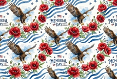 patriotic eagles red poppies and blue stripes, Memorial Day Product Image 1
