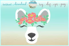 Polar Bear Face With Flowers Svg Dxf Eps Png Svg Files Product Image 1