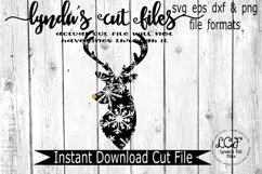 Snowflake Deer//Christmas//Winter//SVG//EPS//DXF Product Image 1