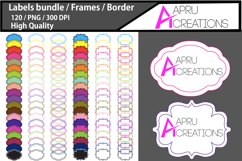 Label frames clipart / label high quality 120 / frames / borders / printable high quality designs / hand drawn frames / commercial use Product Image 1