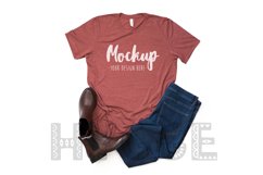 Tshirt Mockup Bella Canvas 3001 Heather Clay Tshirt Mockup Product Image 1