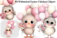Whimsical Easter Clipart Easter Bunny PNG Product Image 1
