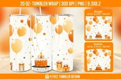 Cute Birthday Tumbler Wraps, Sublimation Wrap Product Image 1