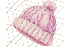 Watercolor Winter Hats and Scarves Clipart PNG Product Image 4