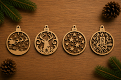Christmas Ornament Laser Cut Files Bundle Product Image 1