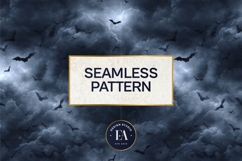 Bats Night Sky Pattern, Dark Gothic Bat Seamless Paper Product Image 3