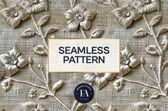 Embroidered Jute digital paper | Cactus pattern Product Image 3