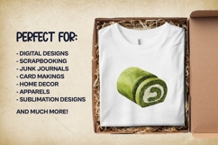Matcha Swiss Roll Clipart Bundle 4 PNG Product Image 3