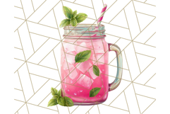 Pink and Mint Summer Clipart PNG Beach Icons, Summer Fun Png Product Image 4