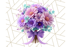 Pastel Flower Bouquet PNG Clipart, Elegant Floral Art Product Image 4