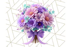 Pastel Flower Bouquet PNG Clipart, Elegant Floral Art Product Image 4