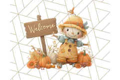Creepy Carnival Halloween Clipart PNG with Hayride Art Product Image 4