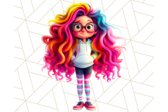 Cute Girl Clipart PNG, Playful Character Illustration Product Image 4