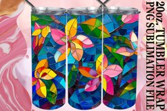 20oz Colorful Tree Stained Glass Tumbler Wrap Product Image 1