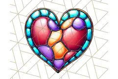 Stained Glass Hearts and Butterflies Clipart PNG Product Image 4
