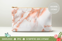 Gold Glitter Cosmetic Bag Design, White Marble Cosmetic Bag Product Image 1