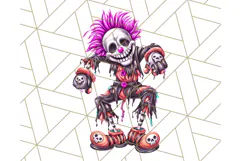 Creepy Clown Halloween PNG Clipart, Spooky Circus Art Product Image 4