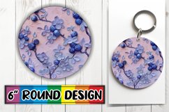 Flower and Fruit Keychain 3D Round Design for Product Image 1