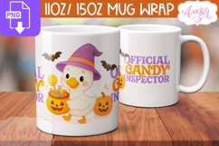 Official candy inspector mug wrap PNG, Cute Halloween goose Product Image 2