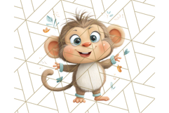 Zoo Monkeys Clipart, Cute Cartoon Jungle Monkeys PNG Product Image 4