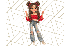 Patriotic Fashion Girl Clipart PNG for 4th of July Product Image 4