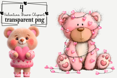 Valentine Bears Clipart Watercolor PNG Product Image 1