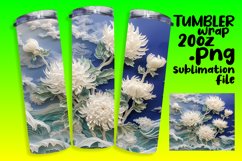 3D Flower in Hole Tumbler Wrap - For 20oz Sublimation Product Image 1