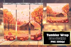Autumn Landscape Sublimation | 20oz Watercolor Tumbler Wrap Product Image 1