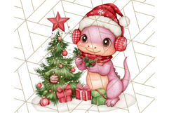 Christmas Dinosaur PNG Clipart, Cute Dino Holiday Art Png Product Image 4