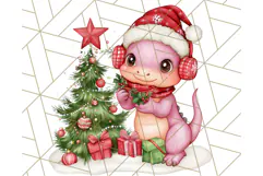 Christmas Dinosaur PNG Clipart, Cute Dino Holiday Art Png Product Image 4