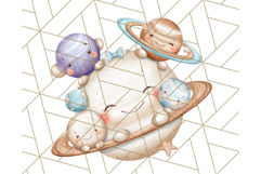 Kawaii Galaxy Buddies Clipart PNG, Cute Planets Clip Art Product Image 4