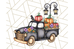 Halloween Cottagecore Truck PNG Clipart, Fall Style Clip Art Product Image 4