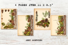 Pinecones Junk Journal Pages Vintage Woodland Botanical Product Image 2