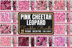 Pink Cheetah Leopard Tumbler Wraps Bundle Product Image 1