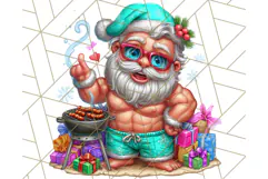 Summer Christmas Clipart PNG, Tropical Holiday Art Clip Art Product Image 4