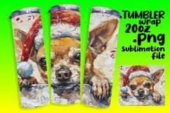 Peeking Dog Christmas Design Winter Holiday Tumbler Wrap Product Image 1