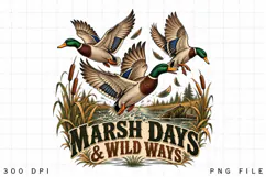 Marsh Days & Wild Ways Duck PNG, Vintage Wetland Wildlife Product Image 2