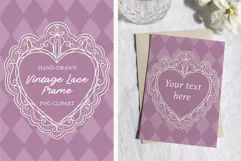Vintage Heart Lace Frame for Wedding Designs Product Image 1