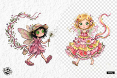 Whimsical Summer Fairy Girl Png Clipart Product Image 1