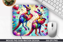 Kangaroo Mouse Pad Sublimation, Valentine Mouse Pad PNG Desi Product Image 1