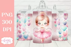 Cute ballerina sippy cup sublimation PNG, 12oz Kids tumbler Product Image 2