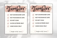 Printable Tumbler Care Instructions Card - Glitter Rose Gold Product Image 3